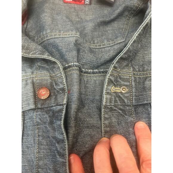 Vintage Mecca DNM Heavy Denim Jean Jacket Urban Trucker Hip Hop Punk Rap SZ XXL - Picture 13 of 13